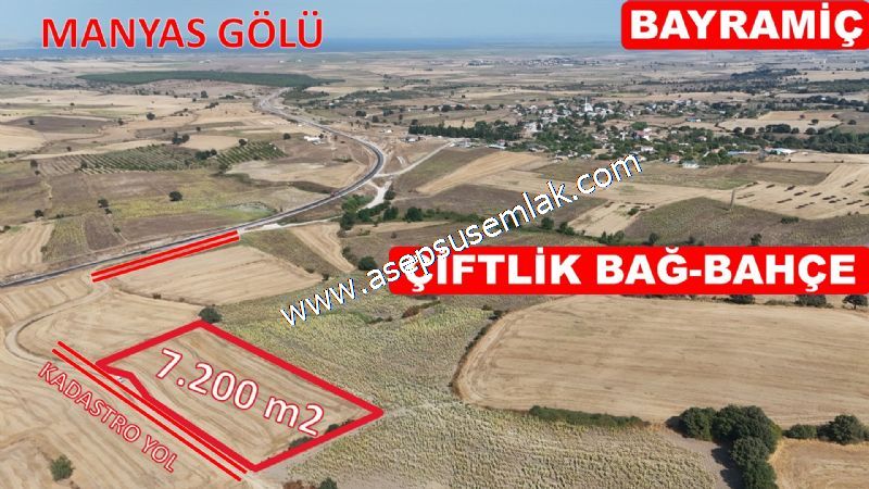 7.200 m2 Çiftlik Bağ-Bahçe Kadastro Yola Cepheli Bayramiç'te