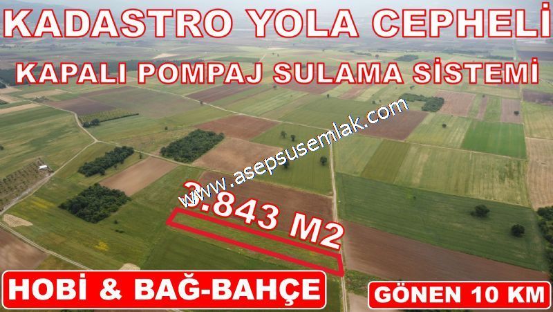 3.843 m2 Yatırımlık Meyve Hobi Bahçesi Bağ-Bahçe Tarla Su Yol Var